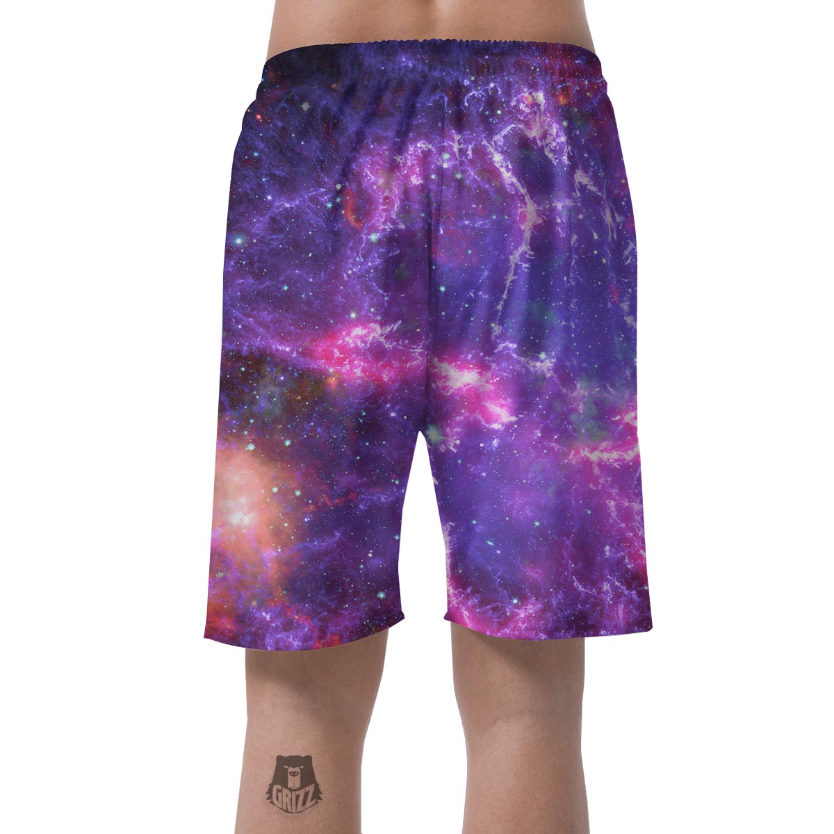 Purple Nebula Galaxy Space Men's Shorts-grizzshop