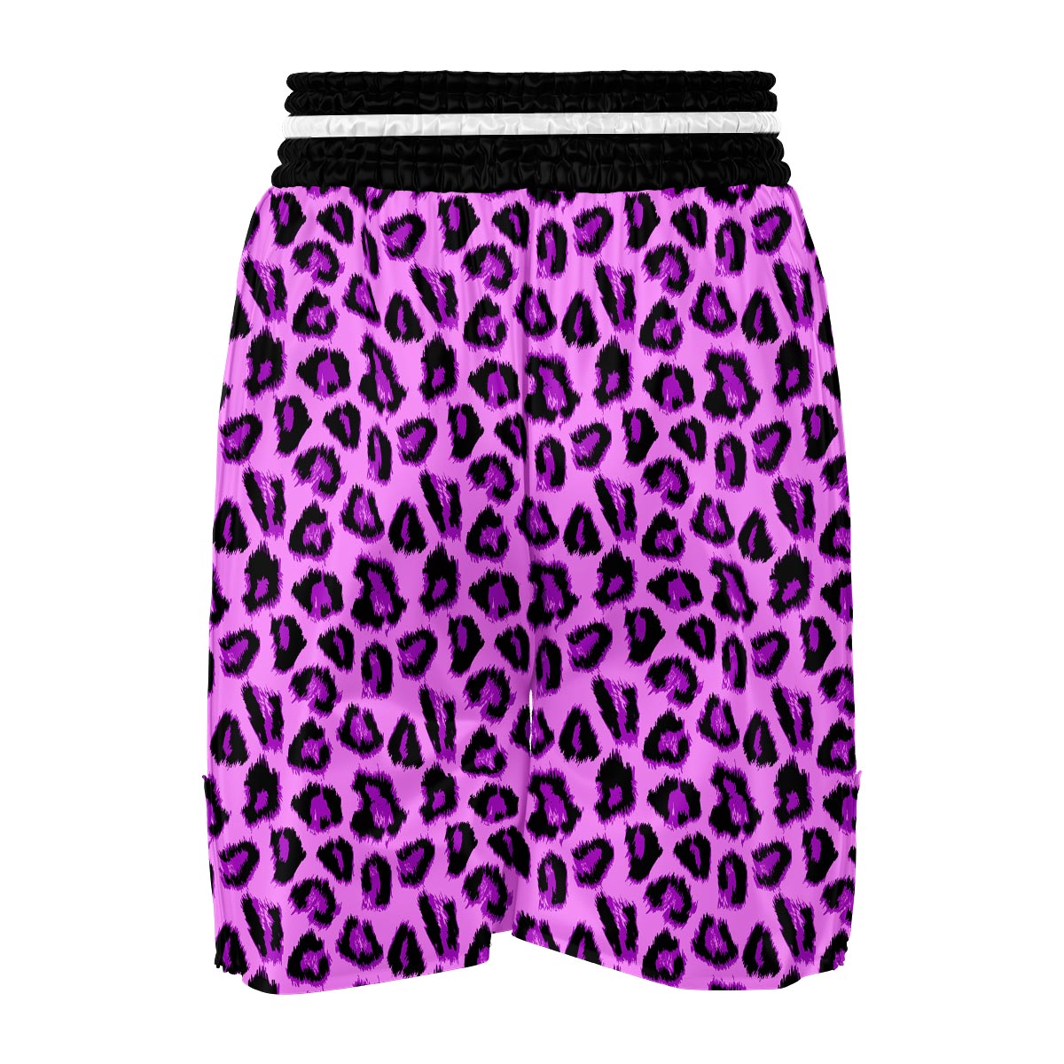 Purple Neon Leopard Boxing Shorts-grizzshop