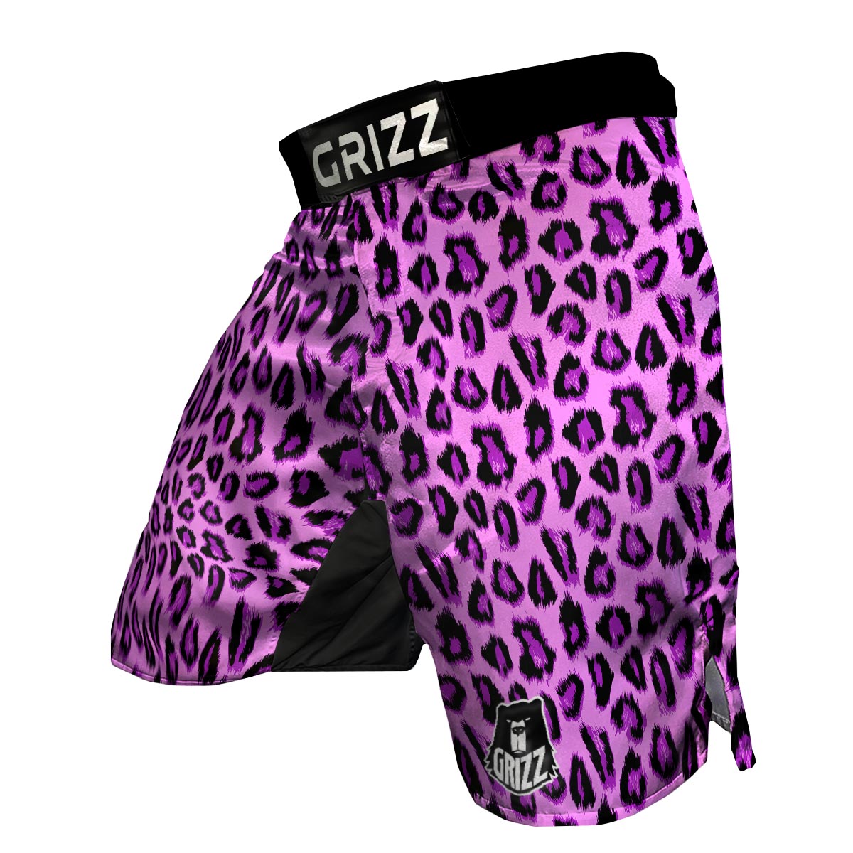 Purple Neon Leopard MMA Shorts-grizzshop
