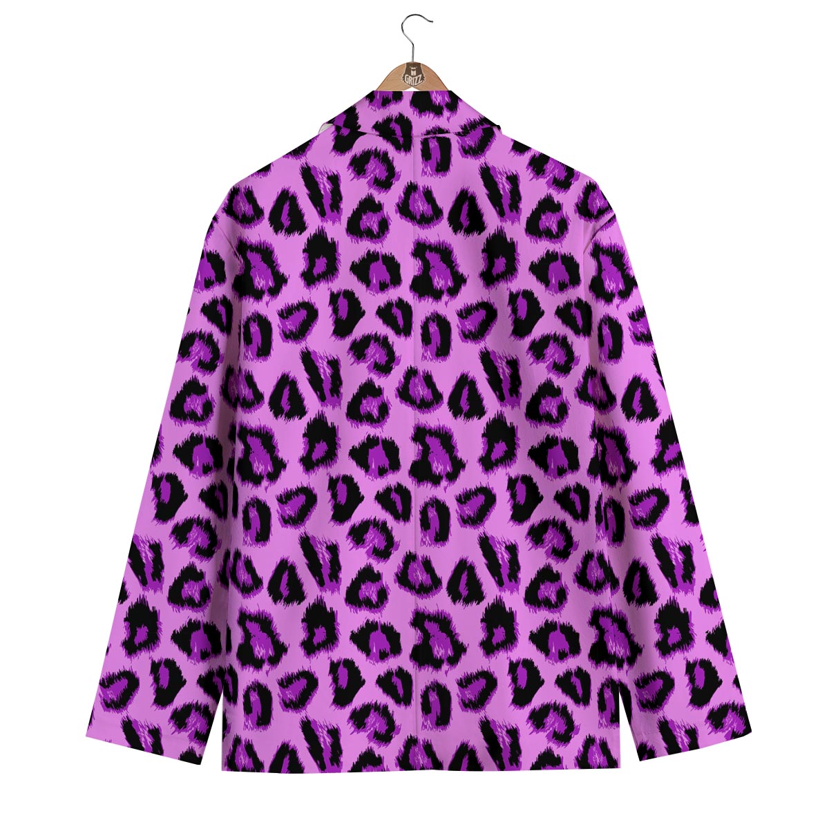 Purple Neon Leopard Men's Blazer-grizzshop