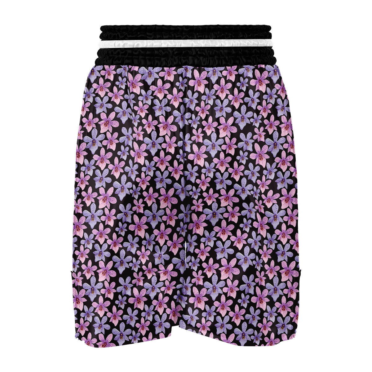 Purple Orchid Print Pattern Boxing Shorts-grizzshop
