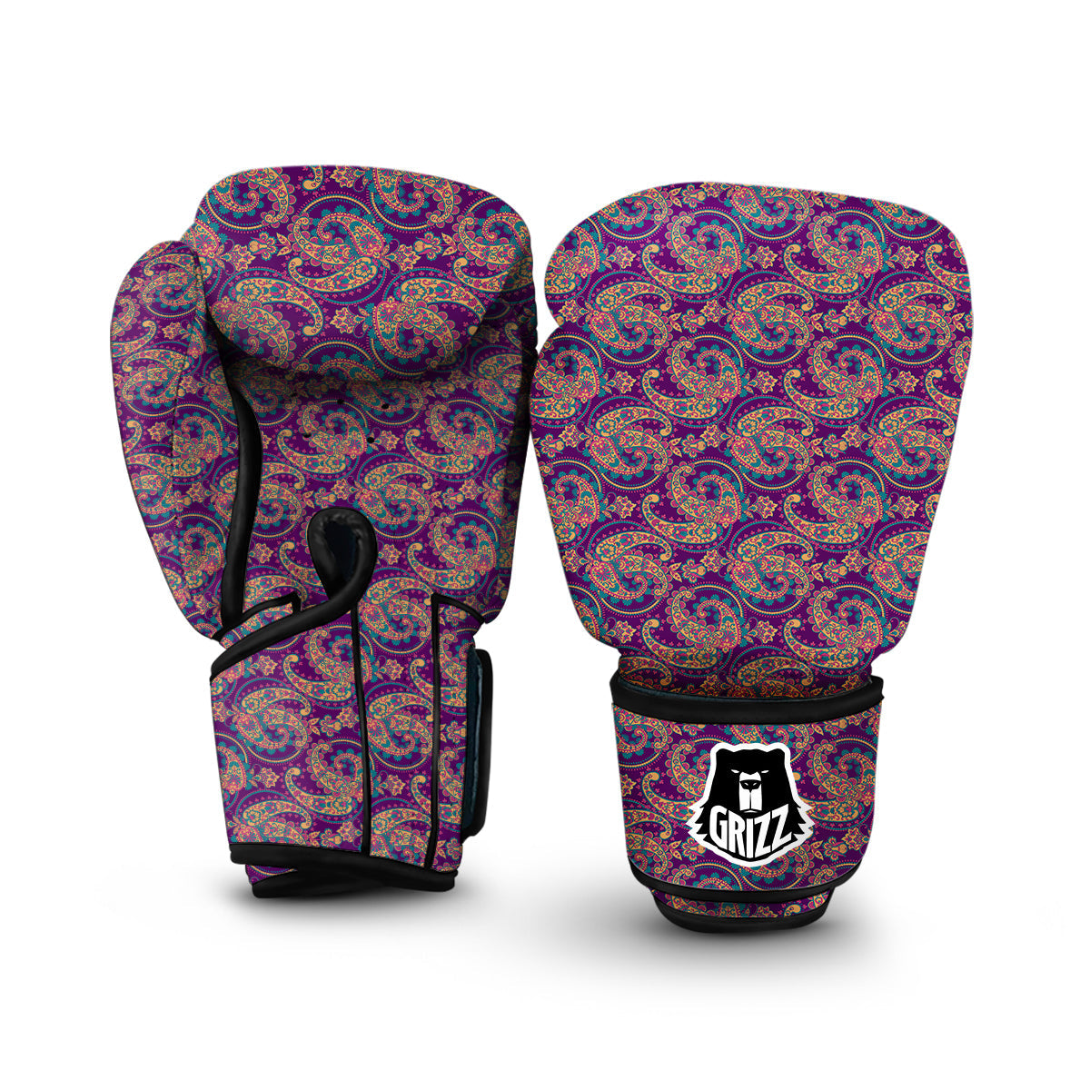 Purple Paisley Boxing Gloves-grizzshop