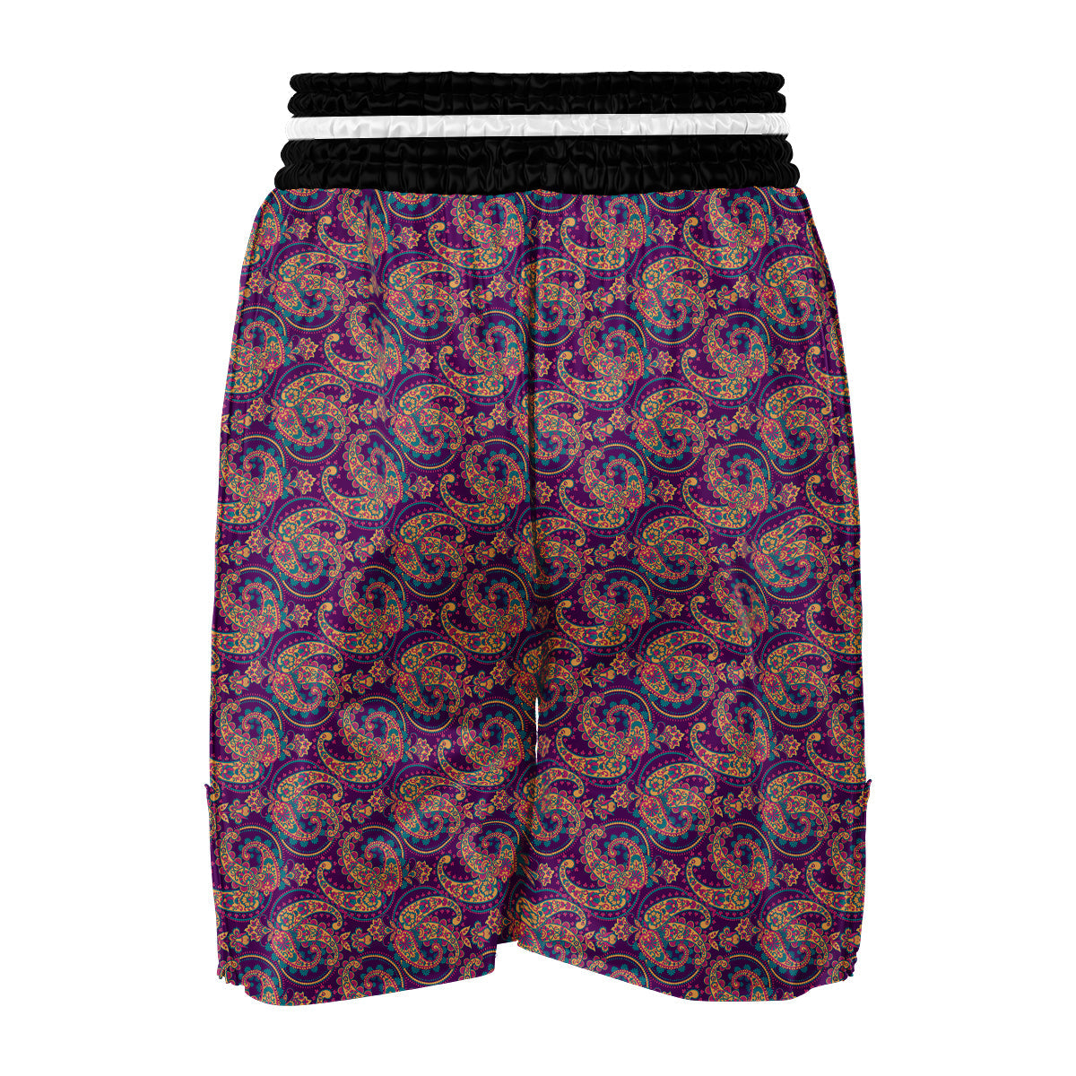 Purple Paisley Boxing Shorts-grizzshop
