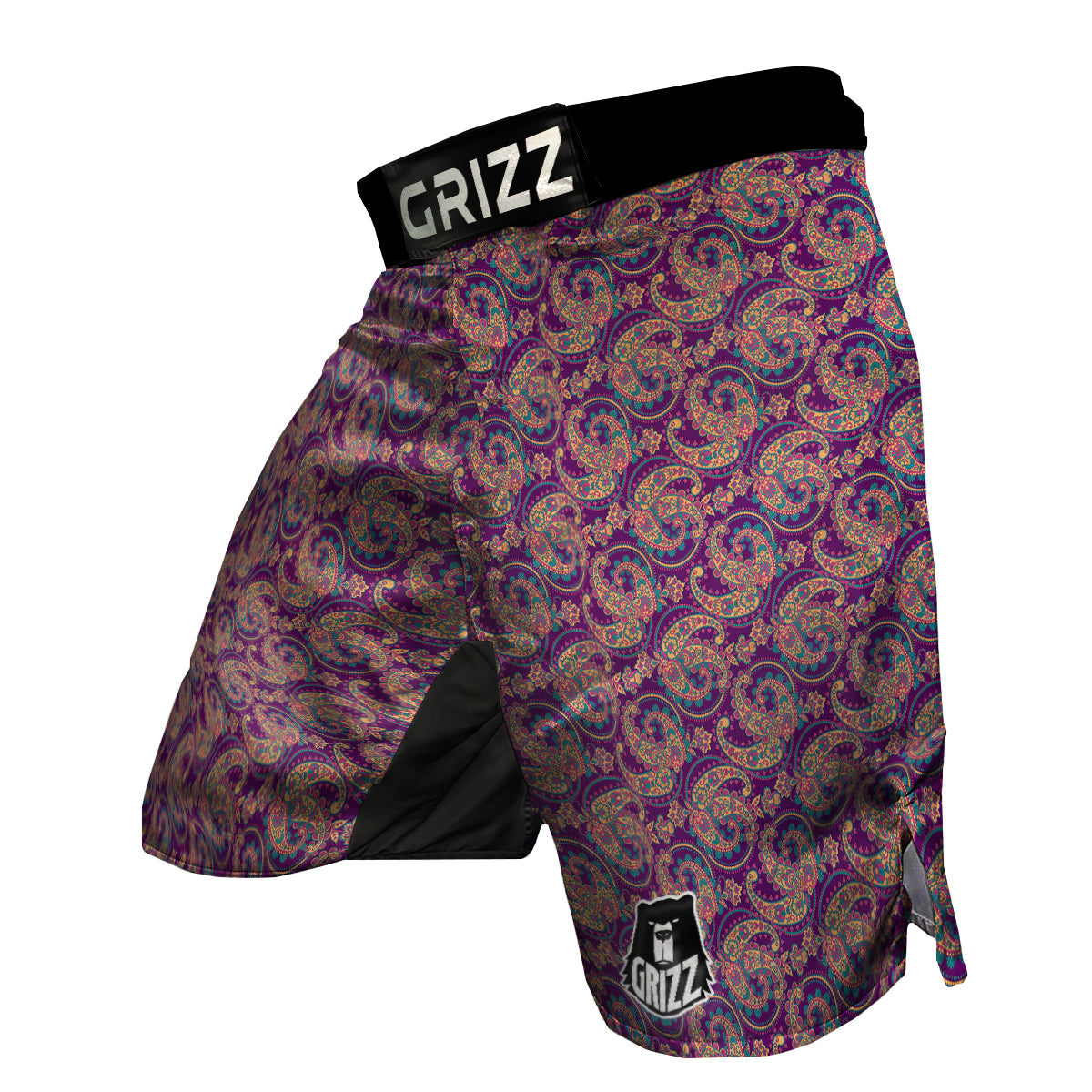 Purple Paisley MMA Shorts-grizzshop