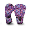 Purple Paisley Pattern Print Boxing Gloves-grizzshop