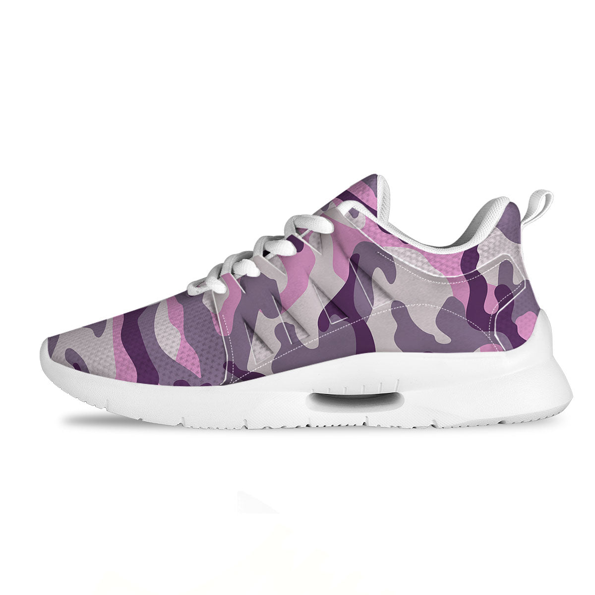 Purple Pink And Grey Camouflage Print Tennis Shoes-grizzshop