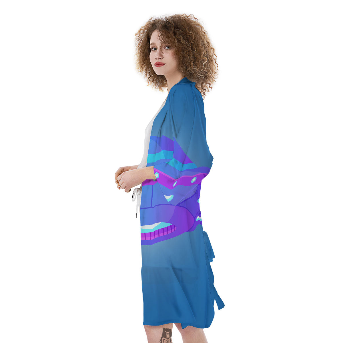 Purple Pink UFO Print Kimono-grizzshop