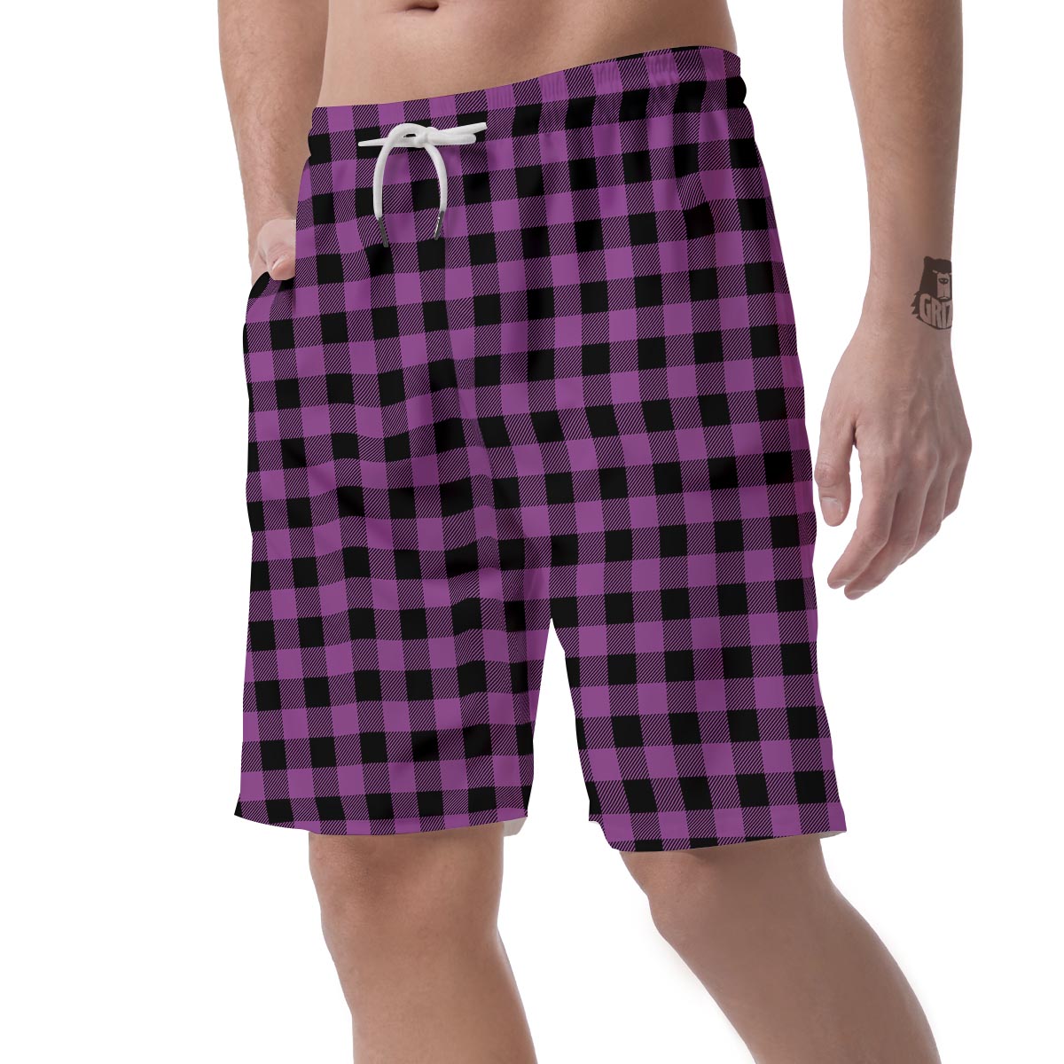 Purple best sale plaid shorts