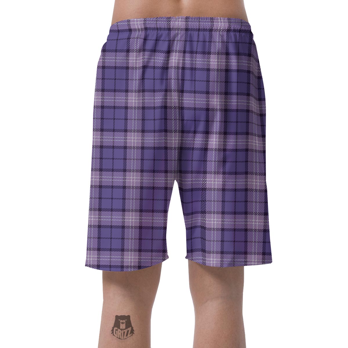 Purple Plaid Tartan Men's Shorts-grizzshop