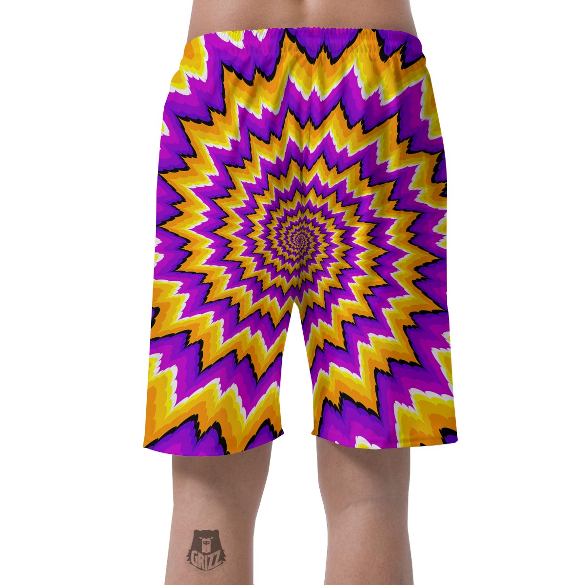 Purple Psychedelic Optical illusion Men's Shorts-grizzshop