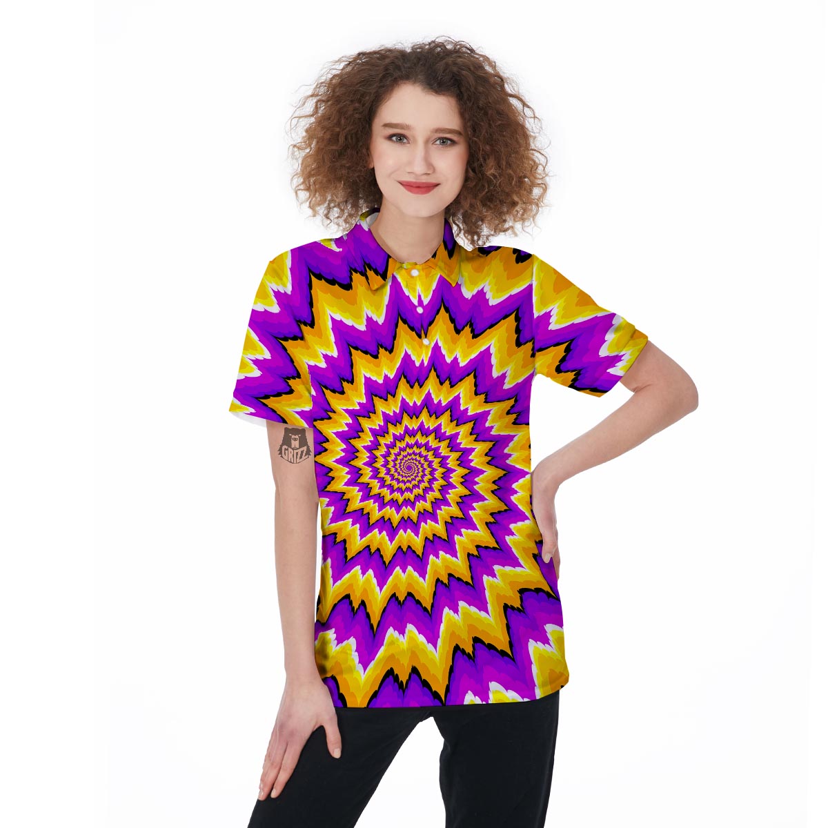 Purple Psychedelic Optical illusion Women's Golf Shirts-grizzshop