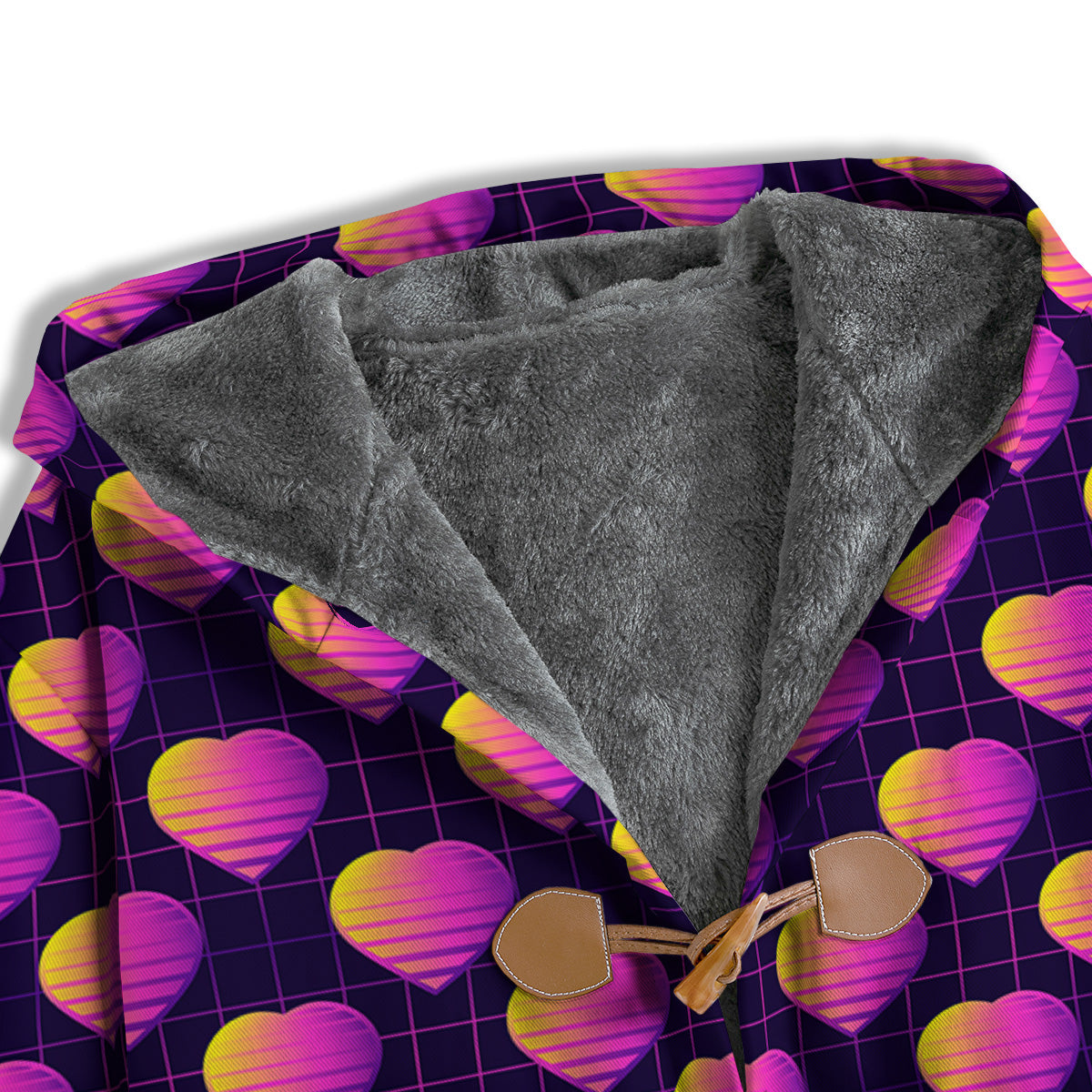 Purple Retro Heart Print Pattern Men's Windbreaker Jacket-grizzshop