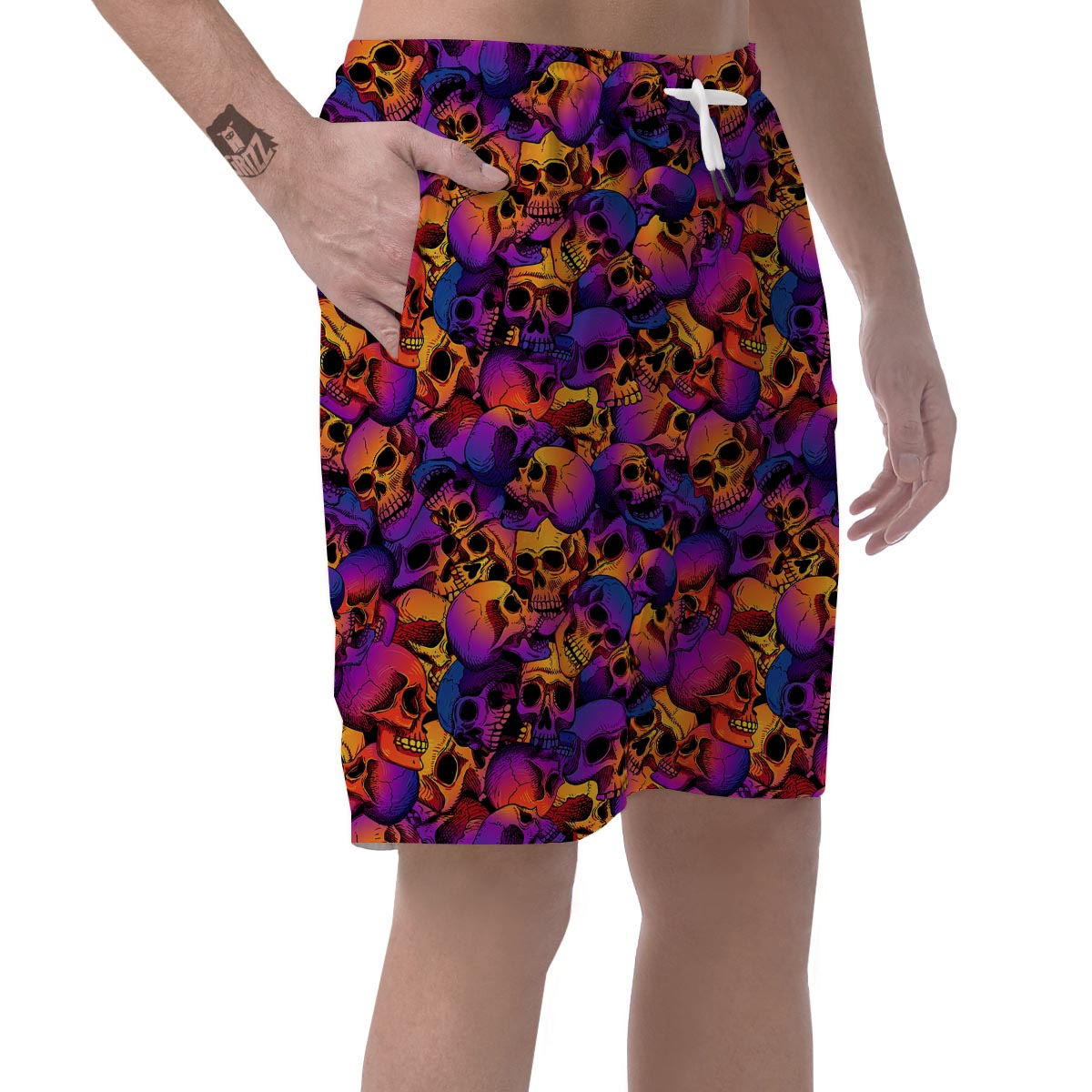 Purple Skull Men's Shorts-grizzshop