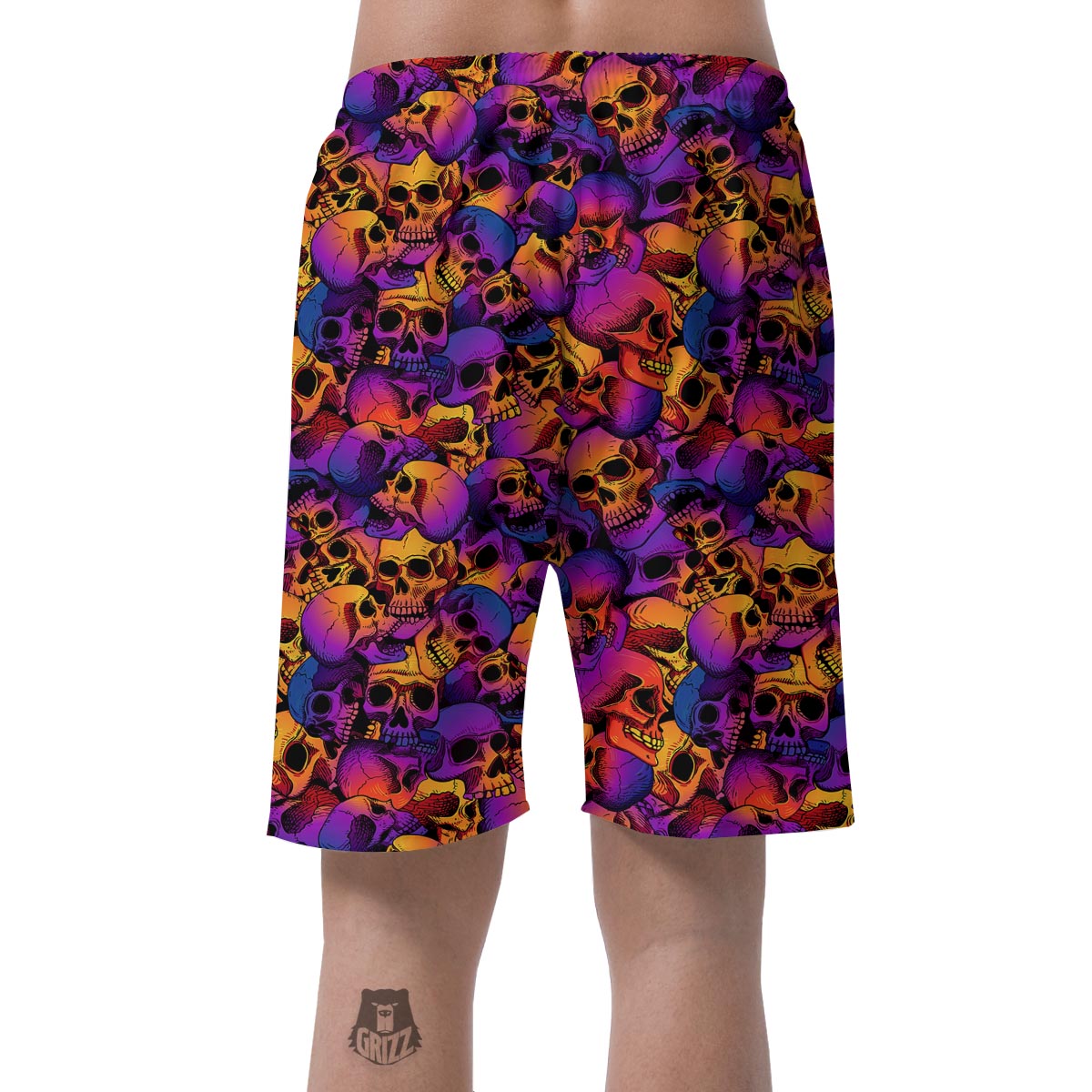 Purple Skull Men's Shorts-grizzshop