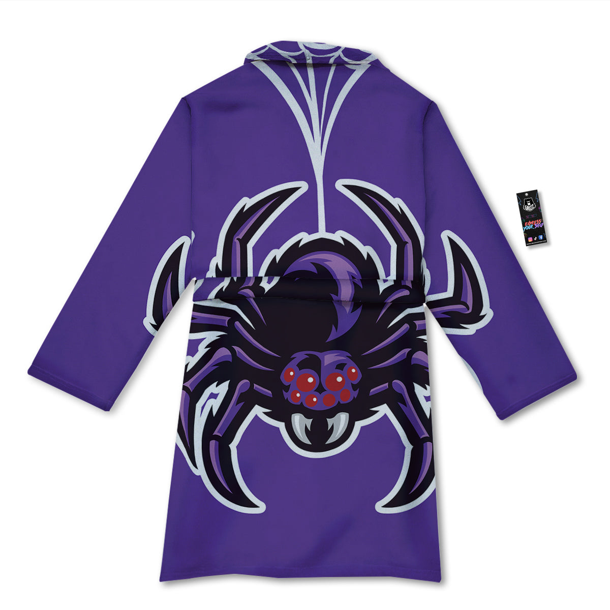 Purple Spider Print Bathrobe-grizzshop