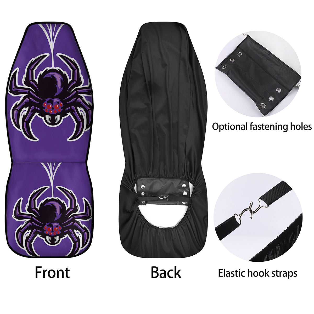 Purple Spider Print Car Seat Covers-grizzshop