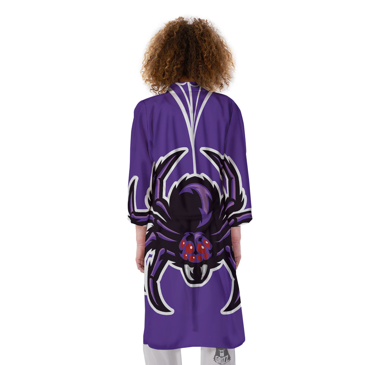 Purple Spider Print Kimono-grizzshop