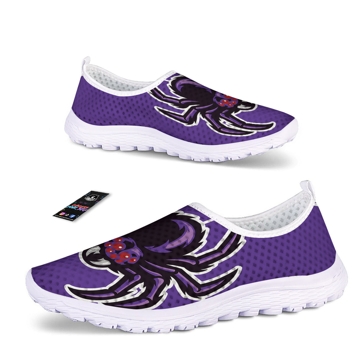 Purple Spider Print Nurse Shoes-grizzshop