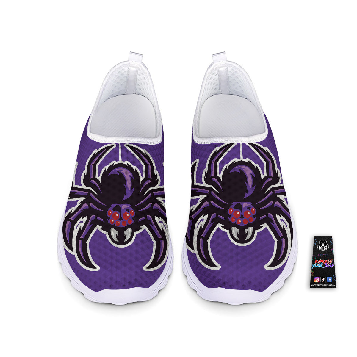 Purple Spider Print Nurse Shoes-grizzshop