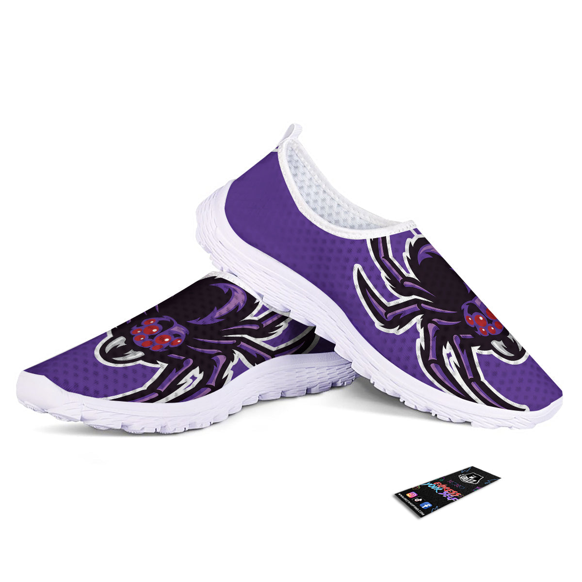 Purple Spider Print Nurse Shoes-grizzshop