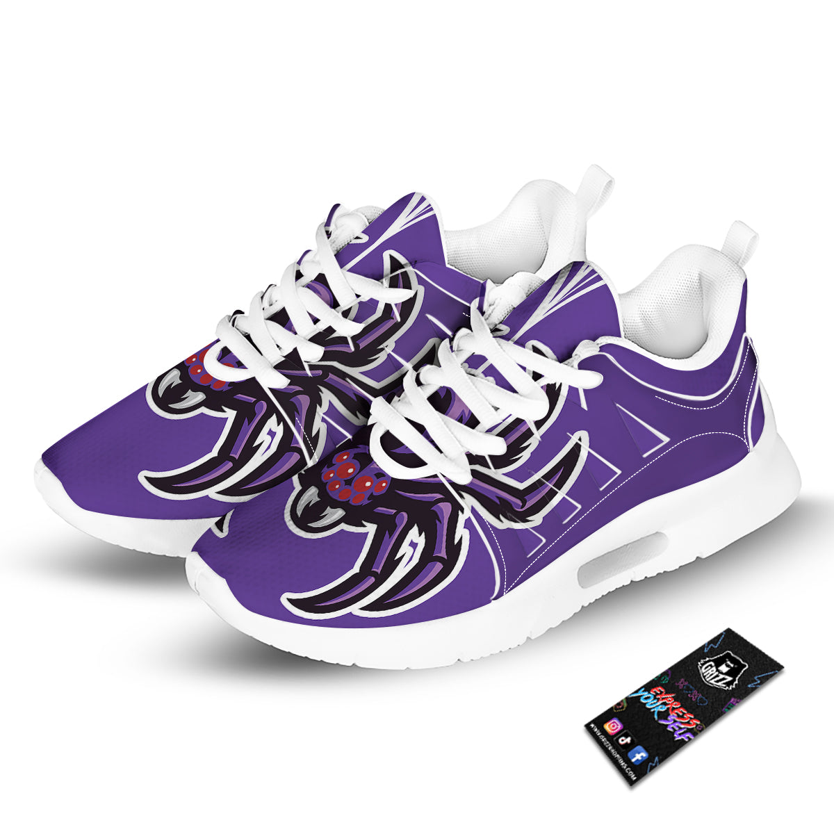 Purple Spider Print Tennis Shoes-grizzshop
