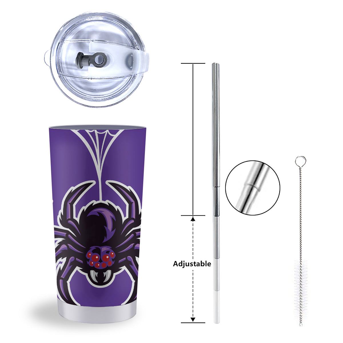 Purple Spider Print Tumbler-grizzshop