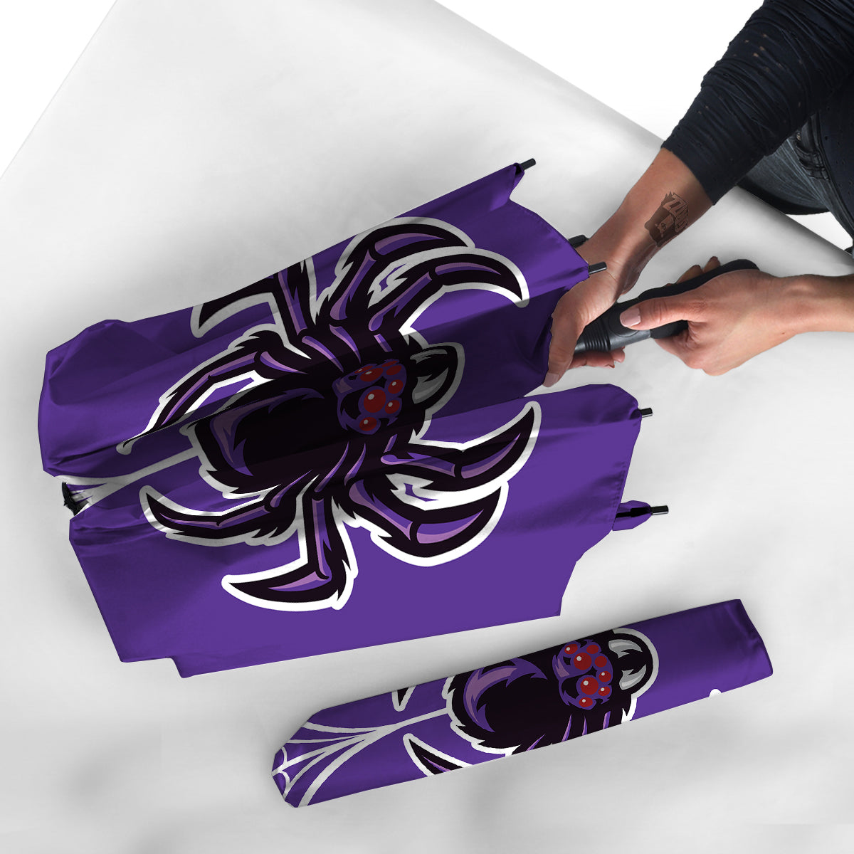 Purple Spider Print Umbrella-grizzshop