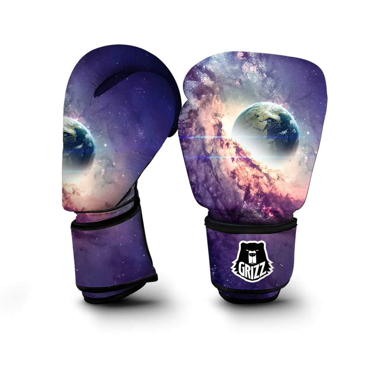 Purple Stardust Galaxy Space Print Boxing Gloves-grizzshop