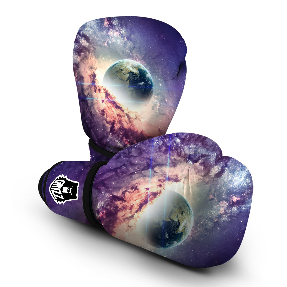 Purple Stardust Galaxy Space Print Boxing Gloves-grizzshop