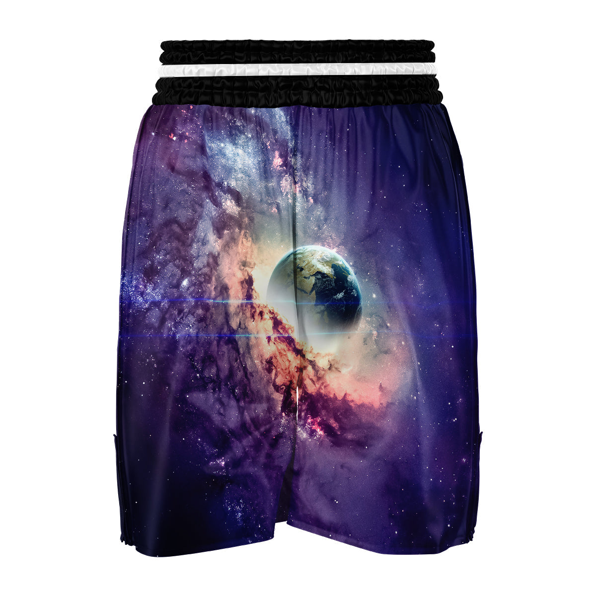 Purple Stardust Galaxy Space Print Boxing Shorts-grizzshop