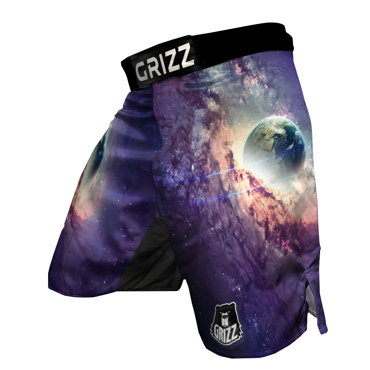Purple Stardust Galaxy Space Print MMA Shorts-grizzshop