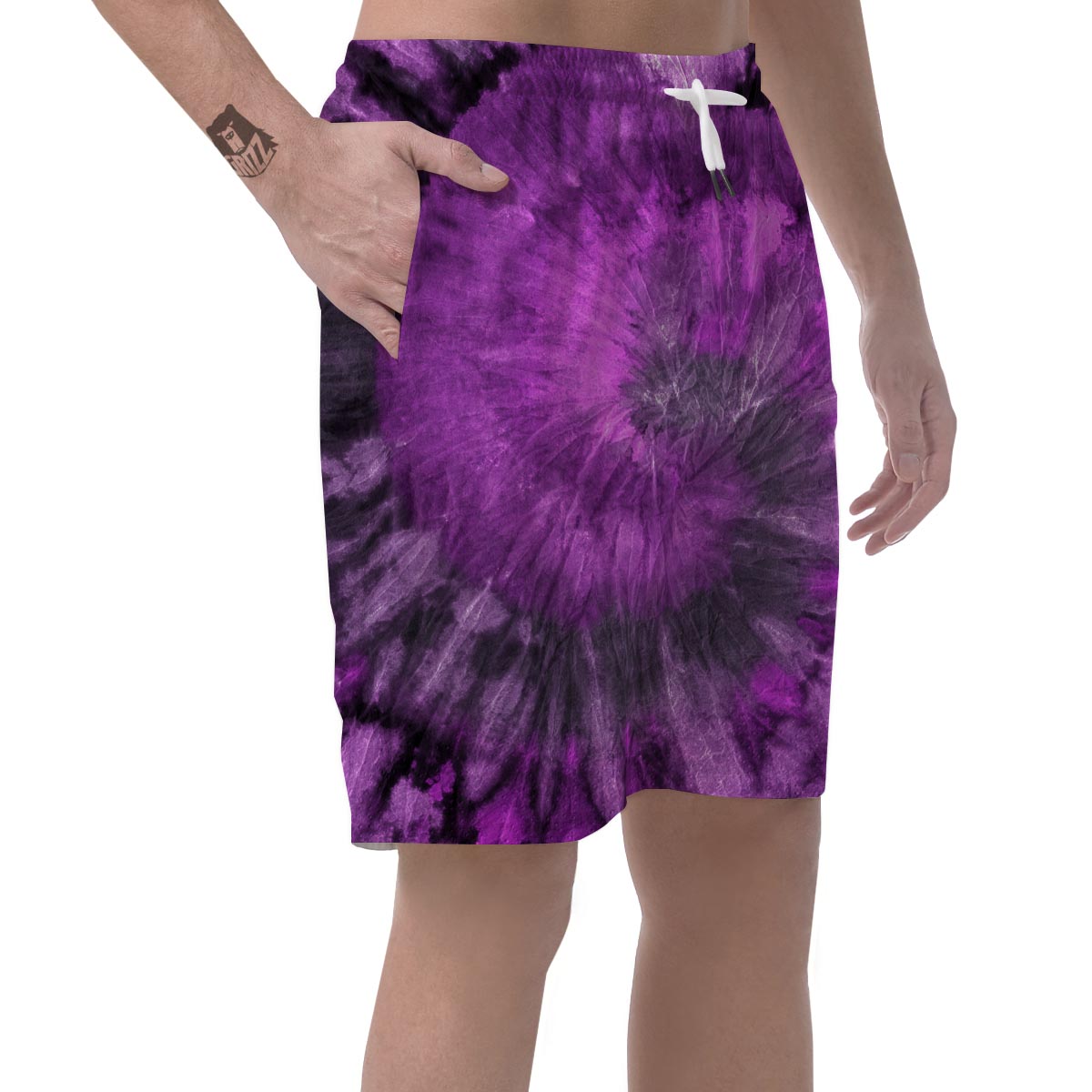 Purple Tie Dye Men's Shorts-grizzshop