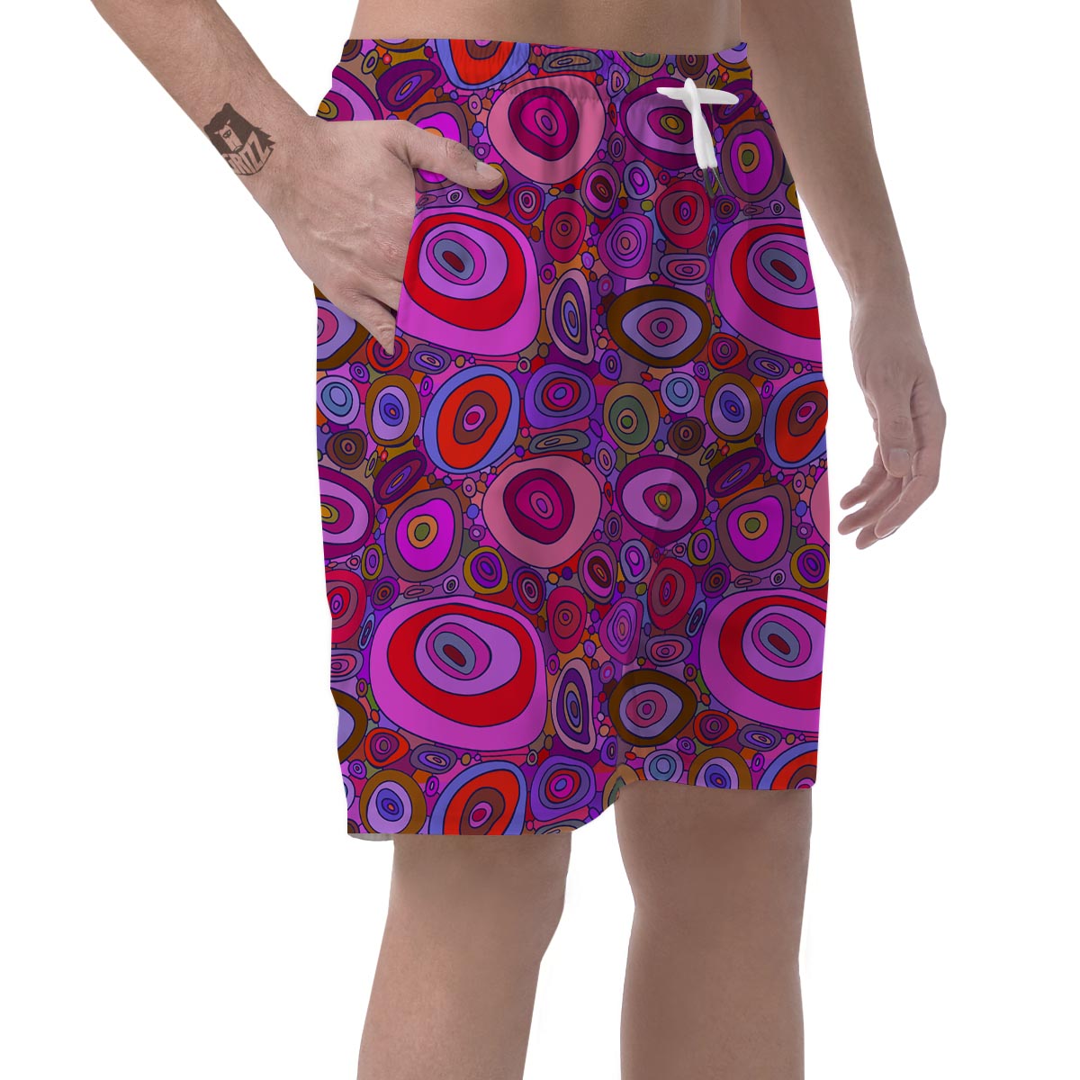 Purple Trippy Hippie Men's Shorts-grizzshop