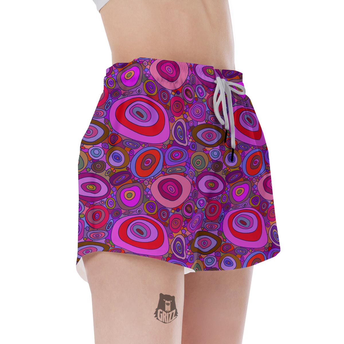 Purple Trippy Hippie Women's Shorts-grizzshop