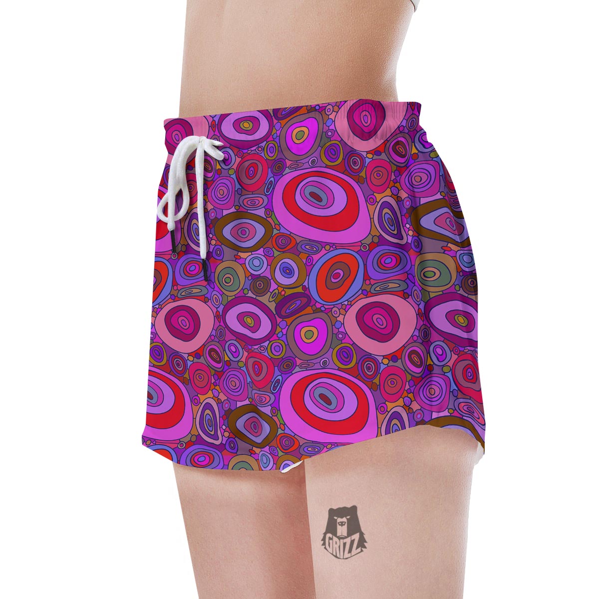 Purple Trippy Hippie Women's Shorts-grizzshop