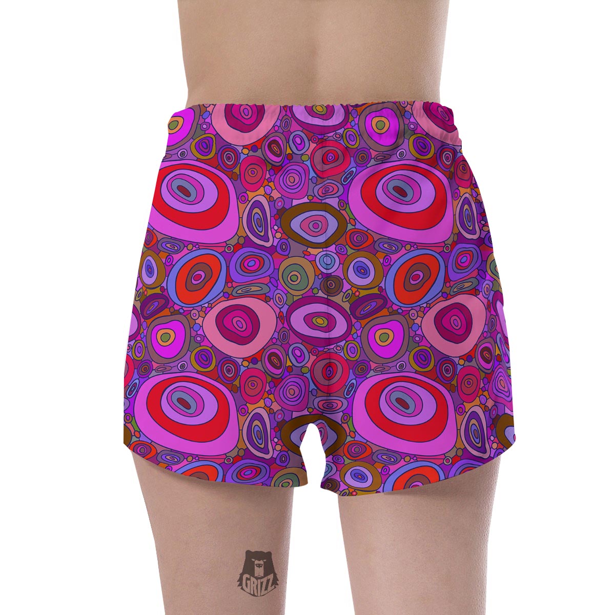Purple Trippy Hippie Women's Shorts-grizzshop