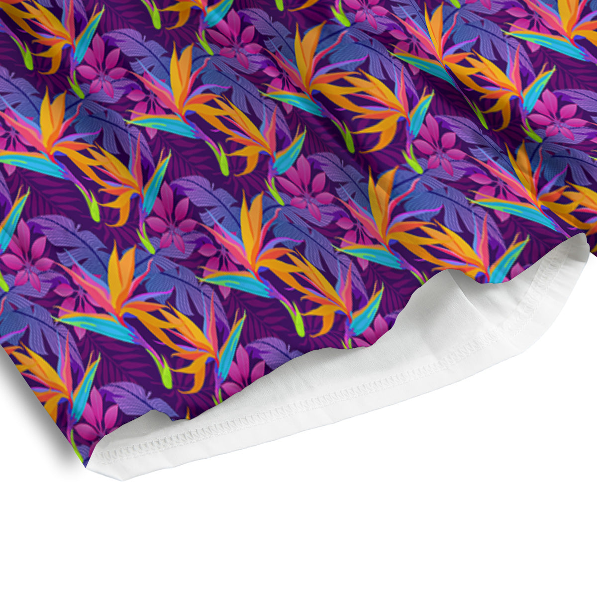 Purple Tropical Leaves Print Pattern Men's Athletic Shorts-grizzshop