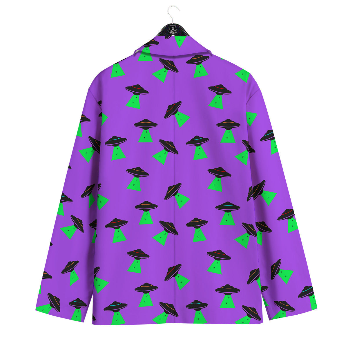 Purple UFO Alien Spaceship Print Pattern Men's Sport Coat-grizzshop