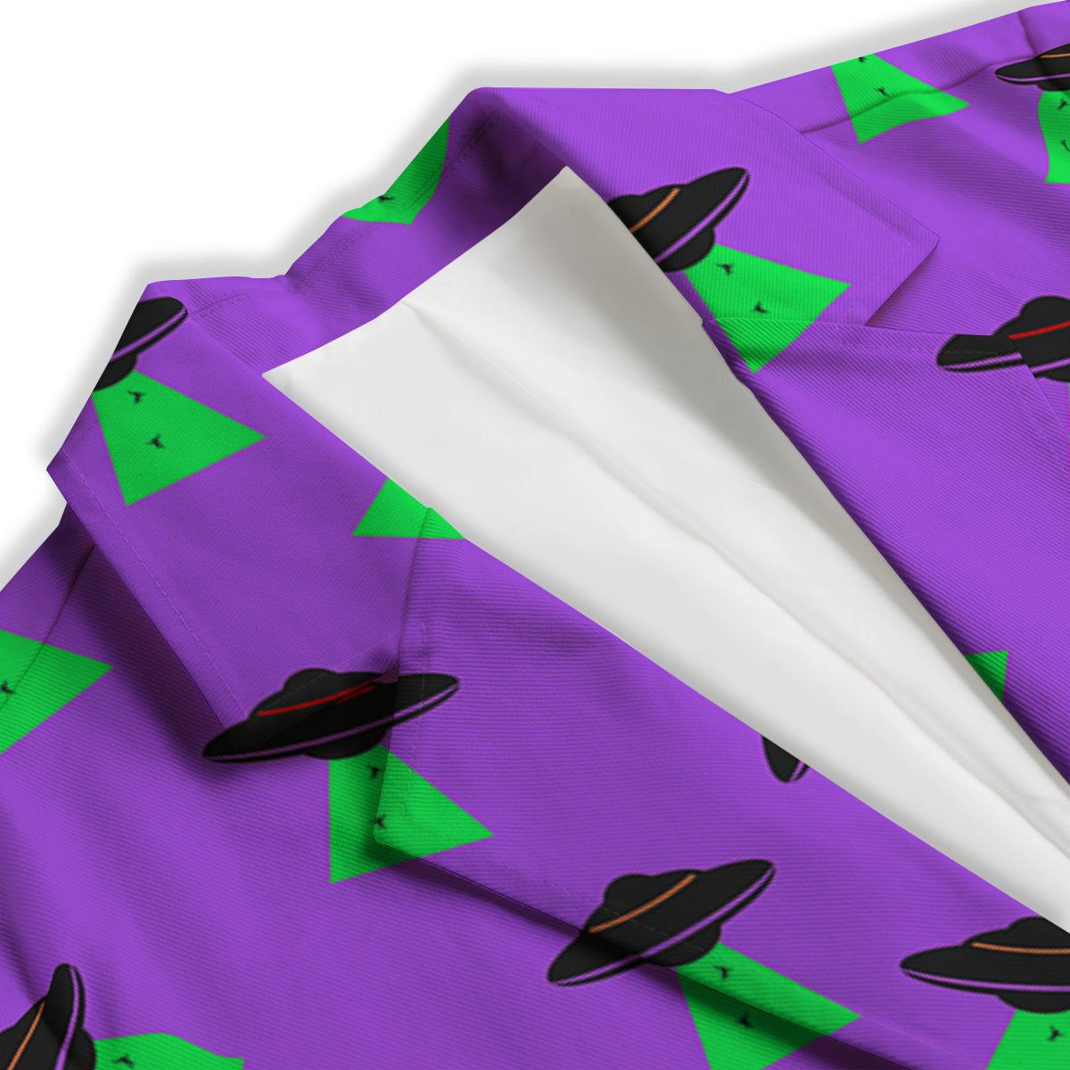 Purple UFO Alien Spaceship Print Pattern Women's Blazer-grizzshop