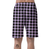 Purple Violet Plaid Men's Shorts-grizzshop