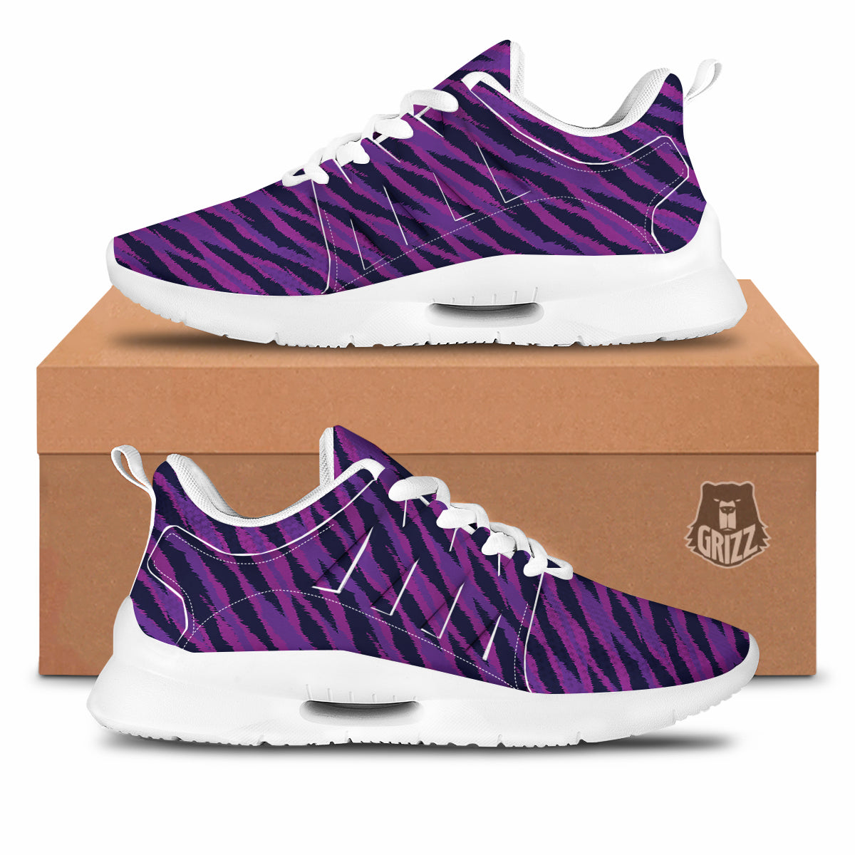 Purple Zebra Print Tennis Shoes-grizzshop