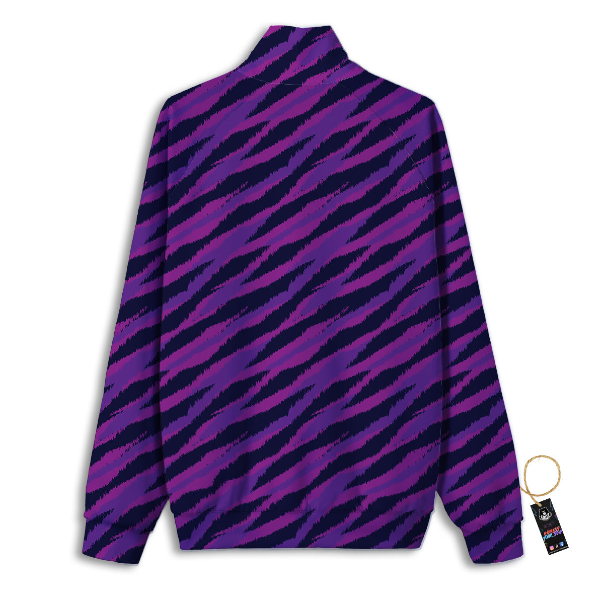 Purple Zebra Print Track Jacket-grizzshop
