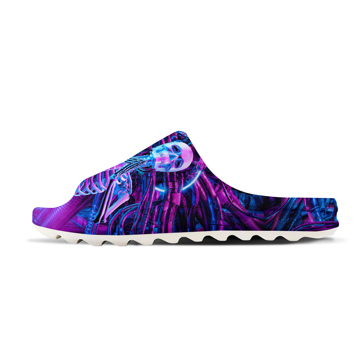 Purple Cyber Skeleton Print Sandals-grizzshop