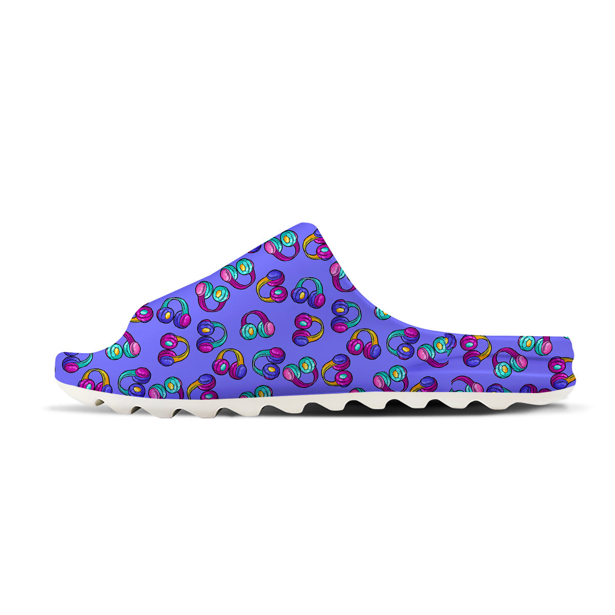 Purple Headphones Print Pattern Sandals-grizzshop