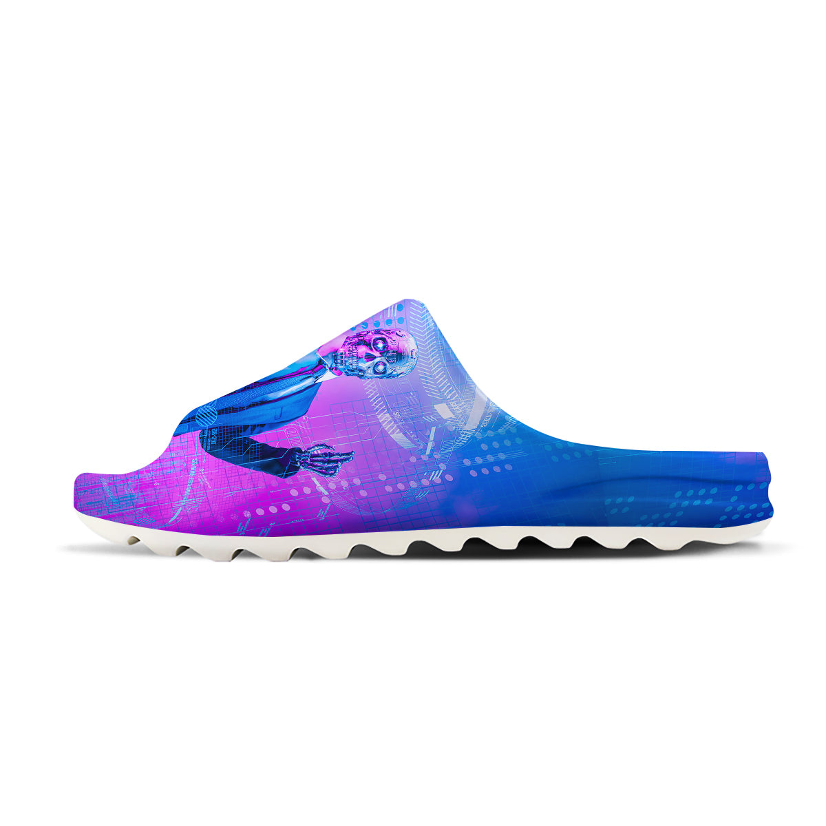 Purple Skeleton Cyber Print Sandals-grizzshop