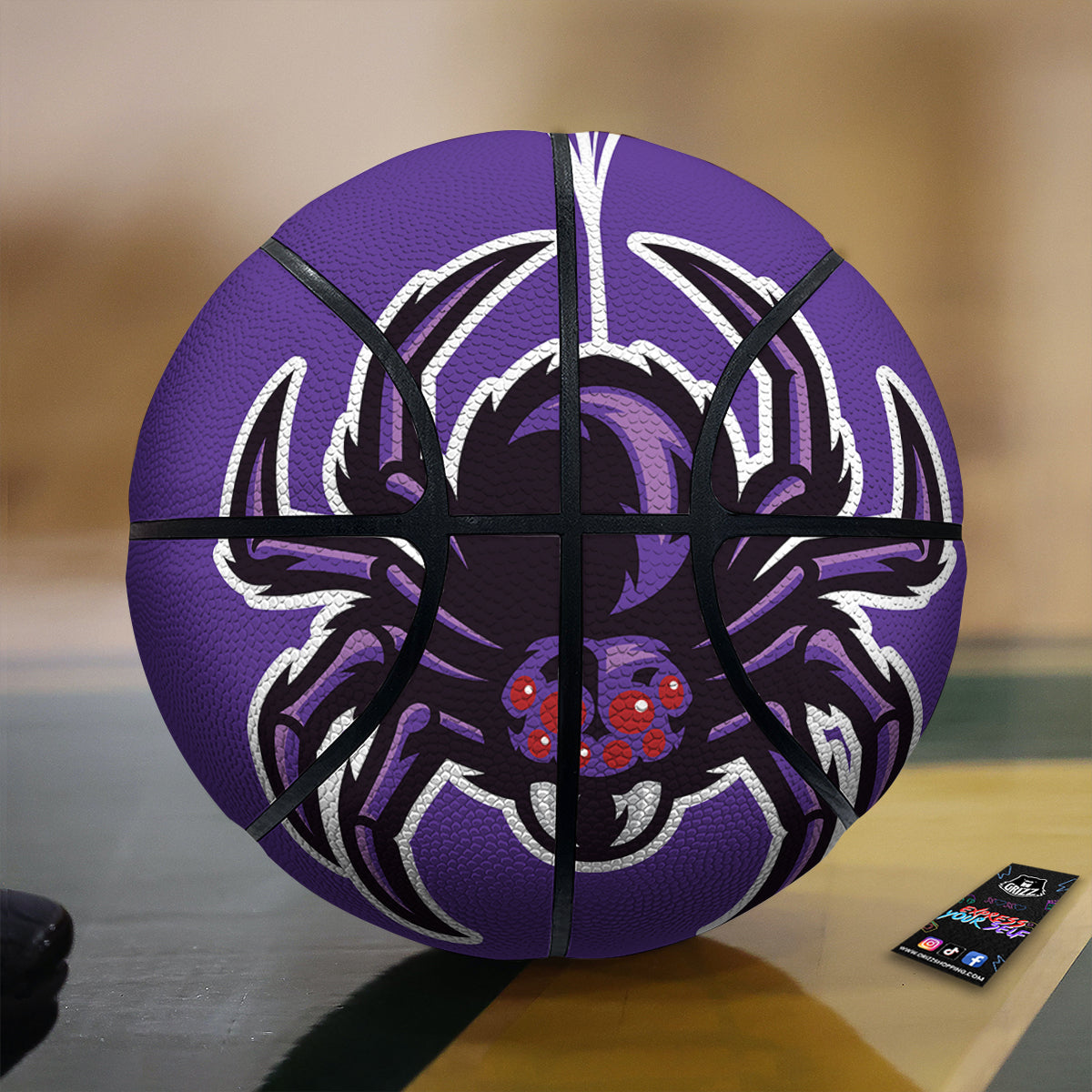 Purple Spider Print Basketball