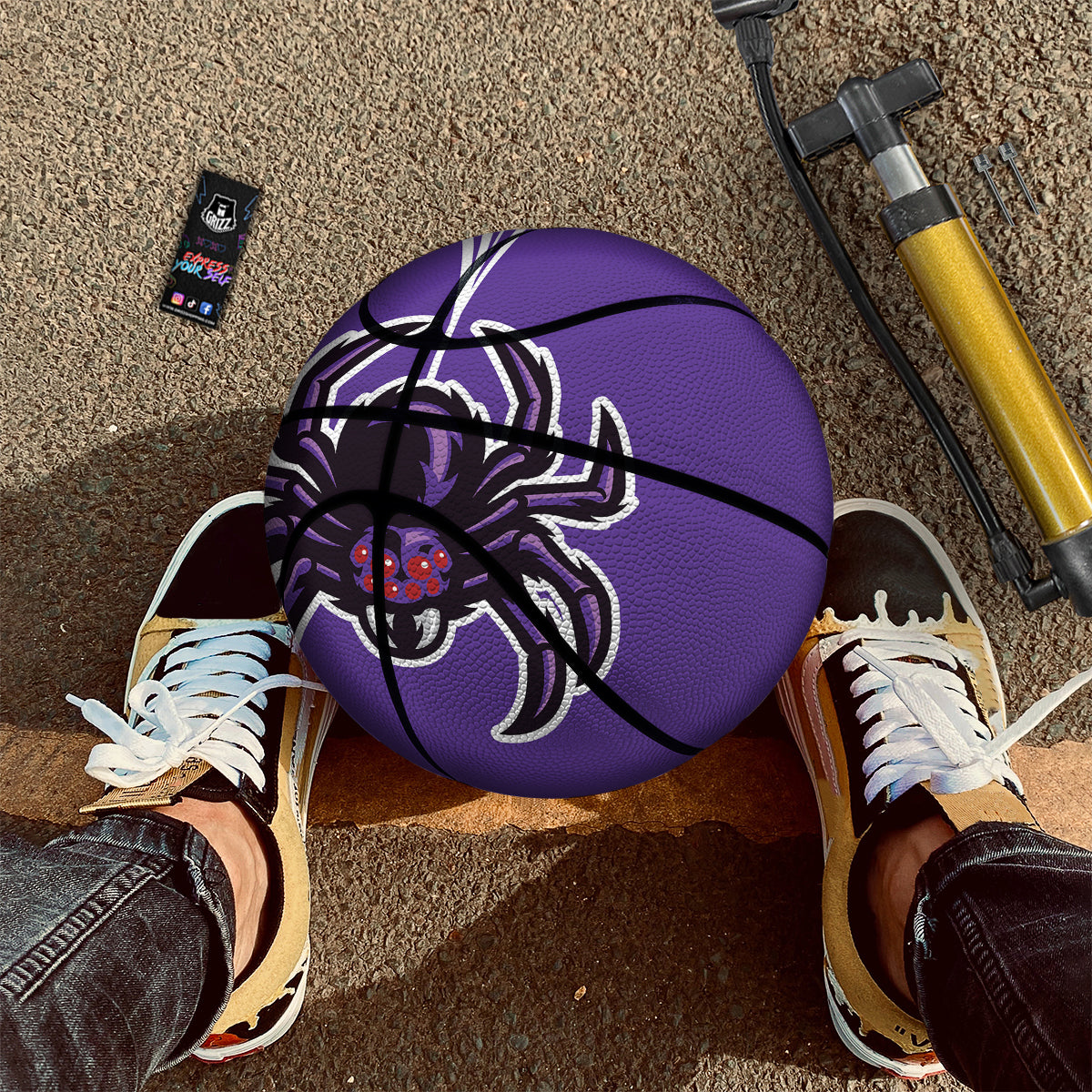 Purple Spider Print Basketball