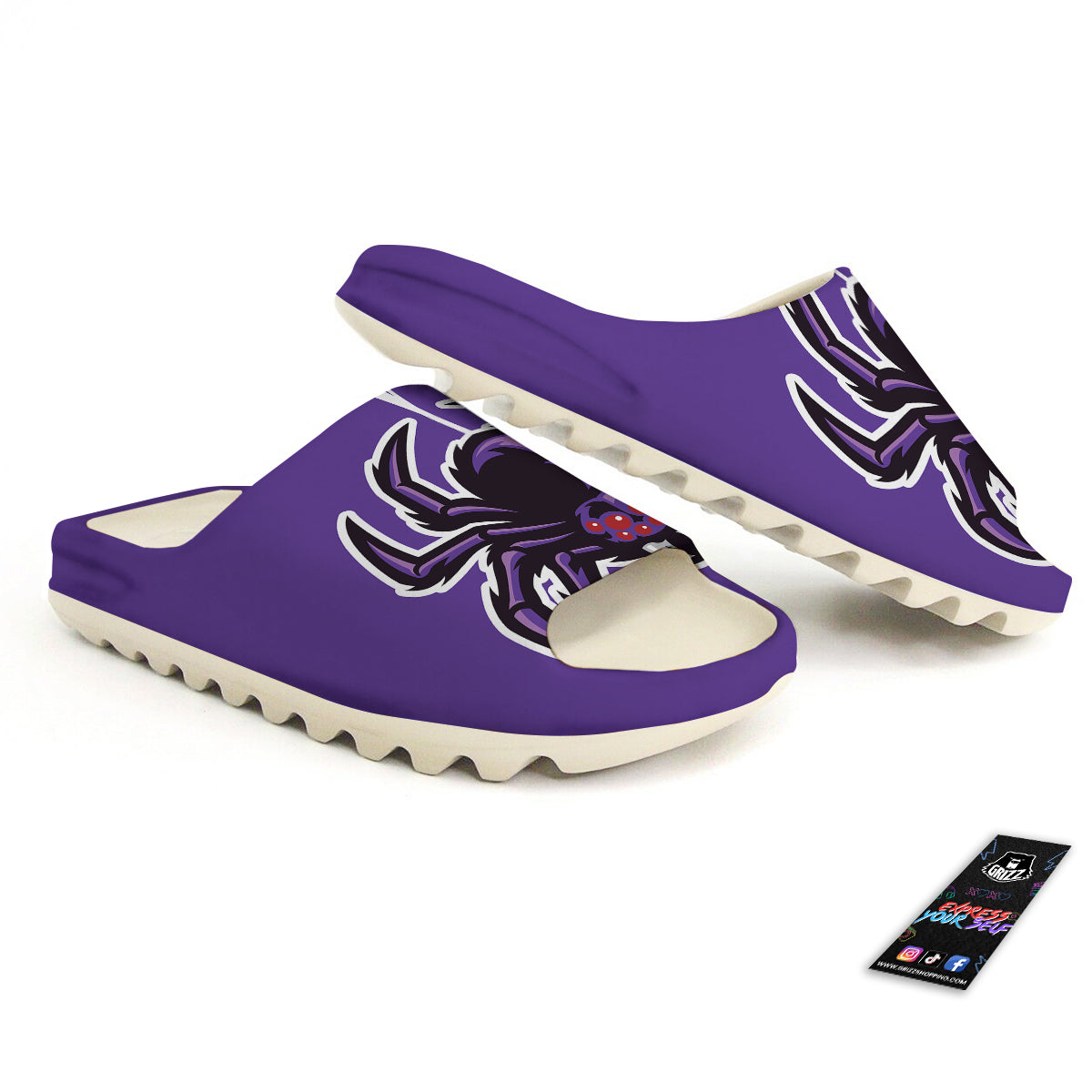 Purple Spider Print Sandals-grizzshop