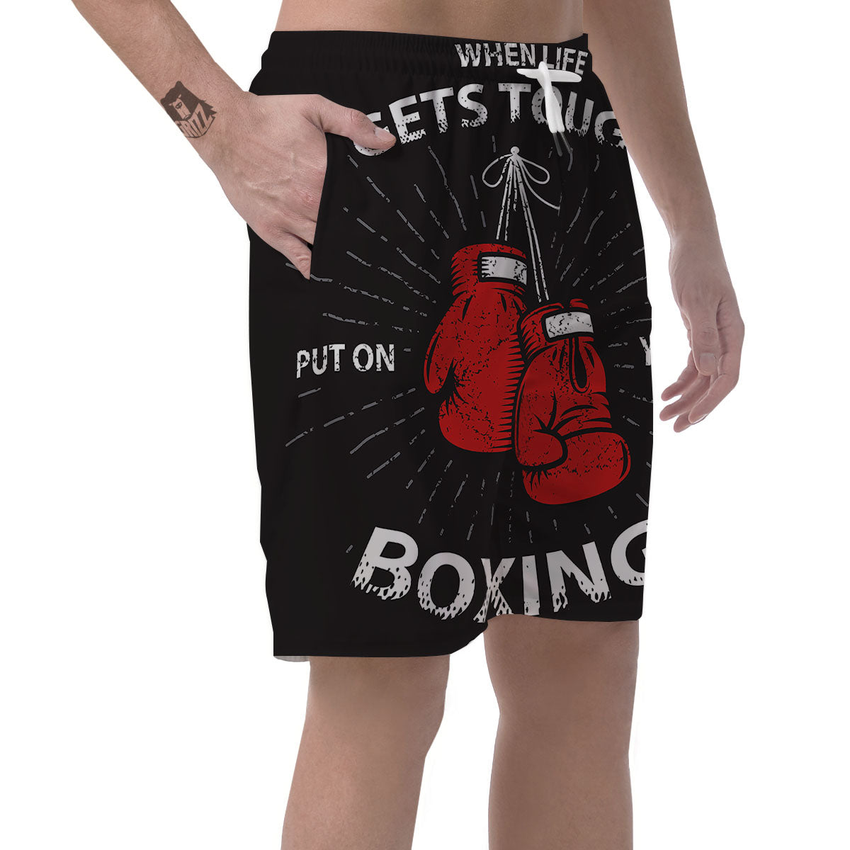 Put On Your Boxing Gloves Print Men's Shorts-grizzshop