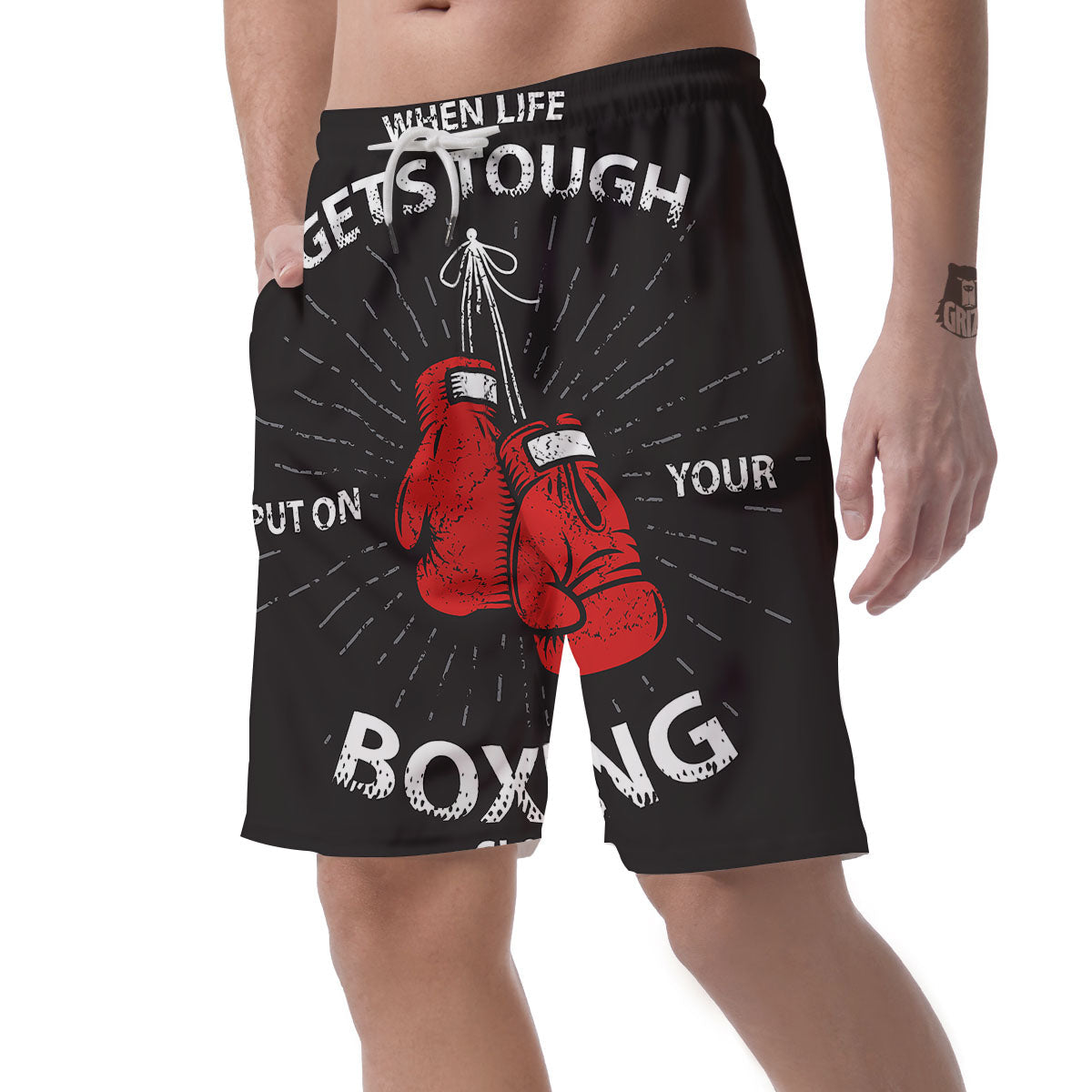 Put On Your Boxing Gloves Print Men's Shorts-grizzshop